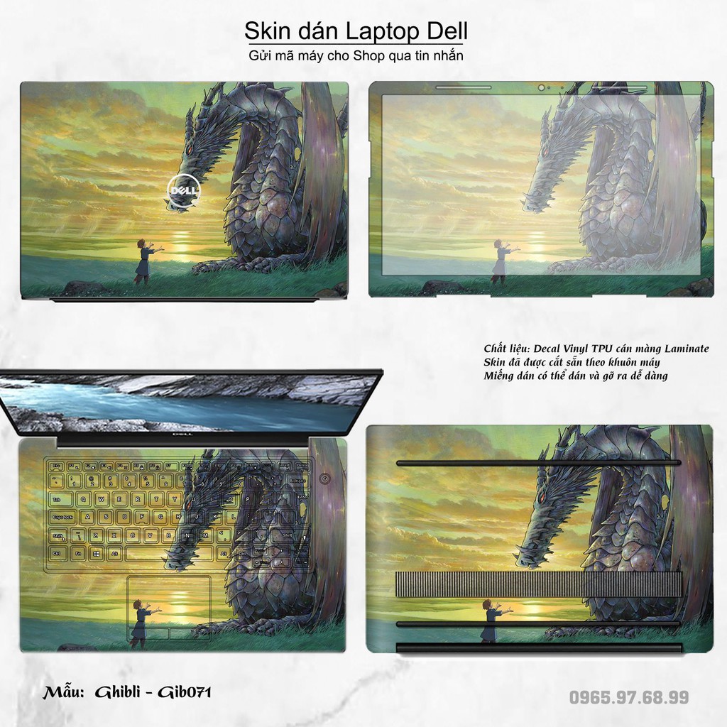 Skin dán Laptop Dell in hình Ghibli nhiều mẫu 11 (inbox mã máy cho Shop)