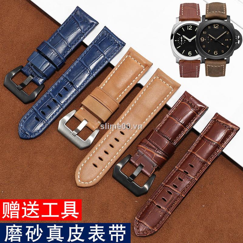 CASIO TISSOT Dây đeo bằng da ngựa cho đồng hồ đeo tay 22 24 26mm Panerai