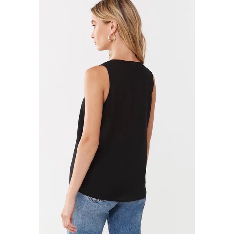 Áo voan cổ V F21 vnxk tặng kèm cúc bấm