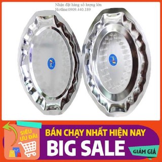 2 Cái Dĩa hột xoài inox cạn, rộng 23cm & 40cm.