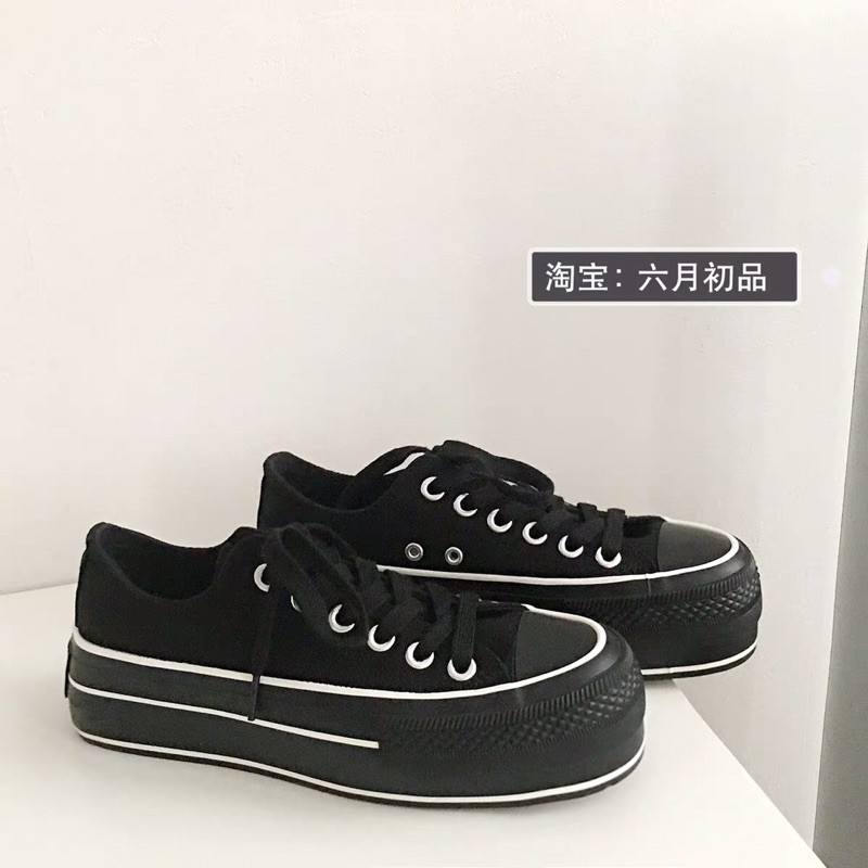 Giày thể thao độn đế dáng converse