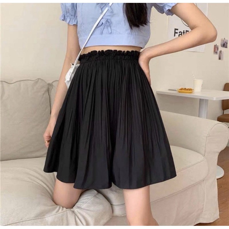 [Ảnh thật/Video]Chân Váy dập ly gấu xòe Serena thiết kế cạp chun lưng cao | BigBuy360 - bigbuy360.vn