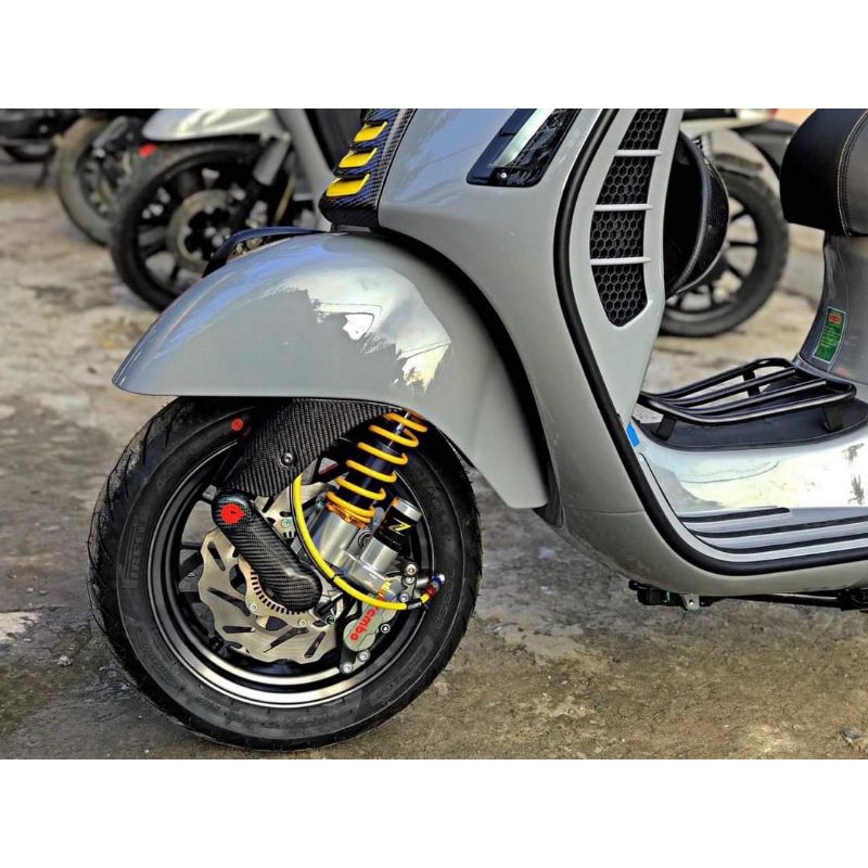 Mào dè nhôm CNC xe Vespa LX / Sprint / Prima / GTS