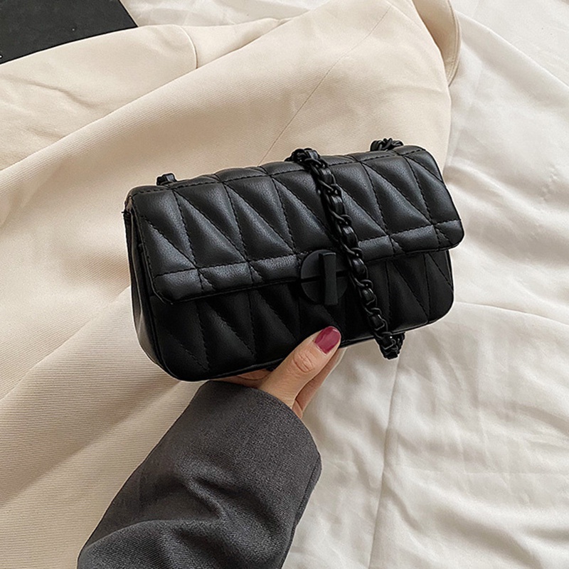 Túi đeo vai IELGY hình vuông cỡ nhỏ dây đeo phối xích thời trang cho nữ