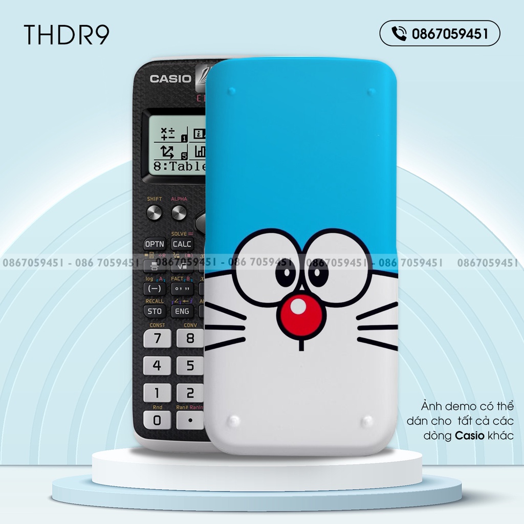 Skin dán máy tính CASIO In Hình DoraemonBộ 2  thdrb2