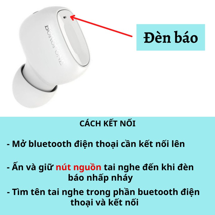 Tai Nghe Bluetooth Mini⚡️BOROFONE BC28 ✔Âm Chất ✔Pin Khủng ✔Nghe Gọi 5 Tiếng [BẢO HÀNH ĐỔI MỚI] - HunaStore