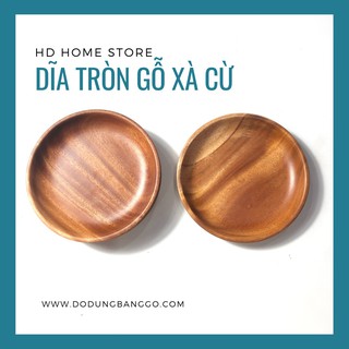[Dụng cụ nhà bếp hiện đại] - Dĩa gỗ xà cừ nguyên khối, xuất xứ Việt Nam
