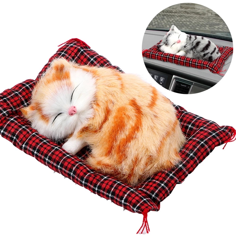 Đồ Chơi Mèo Nhồi Bông Đang Ngủ Dễ Thương Trang Trí Bảng Điều Khiển Xe Hơi