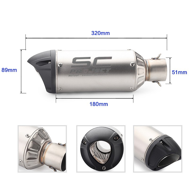 Ống Pô Giảm Thanh Cho Xe Mô Tô 38-51mm