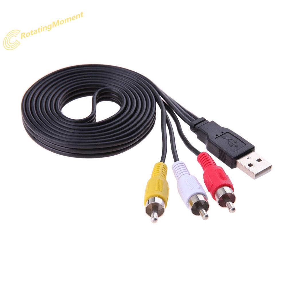 Dây Cáp Chuyển Đổi Âm Thanh 1.5m 5ft Usb Đầu Đực Sang 3 Rca Av A / V Tv