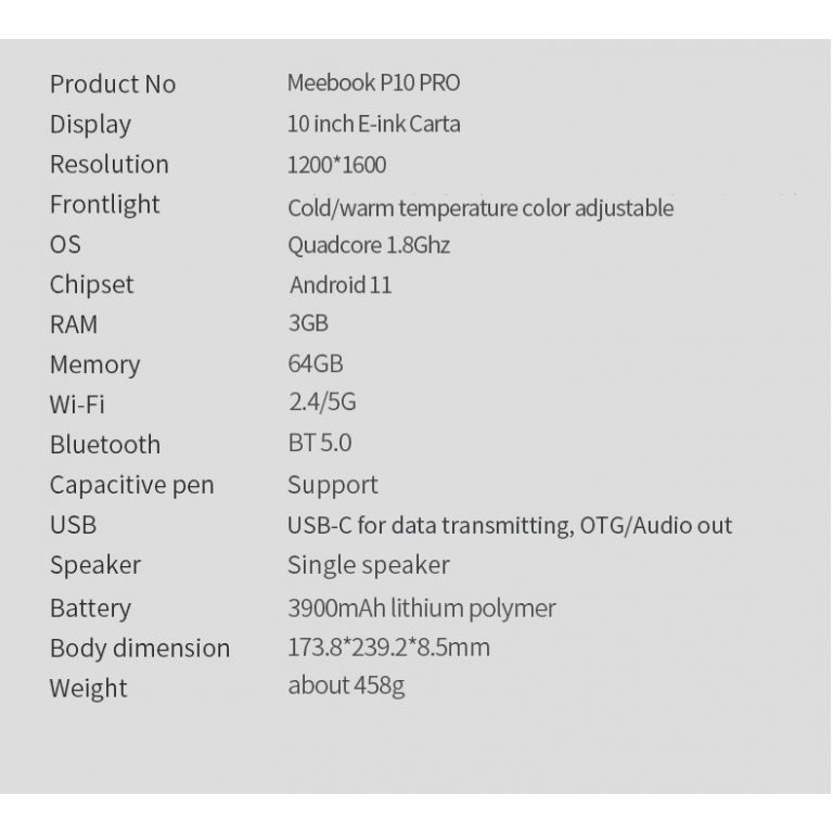 Máy đọc sách Meebook P10 Pro mới nguyên Seal