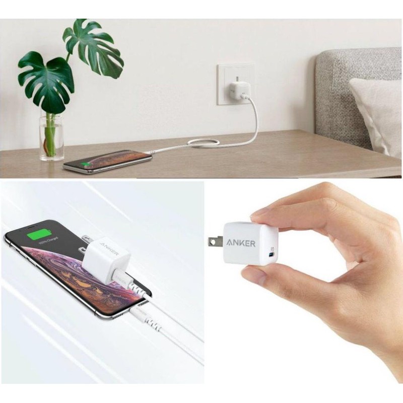 Bộ SẠC + CÁP PD 18w ANKER B2716 PowerPort PD Nano - Nhập khẩu USA