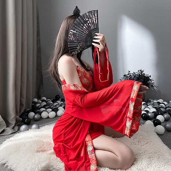 Đồ cosplay cổ trang Trung Quốc ôm ngực sexy váy ngủ kèm áo choàng hóa trang mỹ nữ Trung Hoa N784 - HCM - Giao Hỏa Tốc