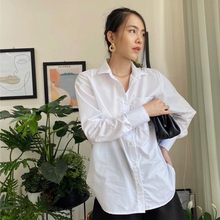 Áo sơ mi trắng tay dài 1 túi edini - sm203