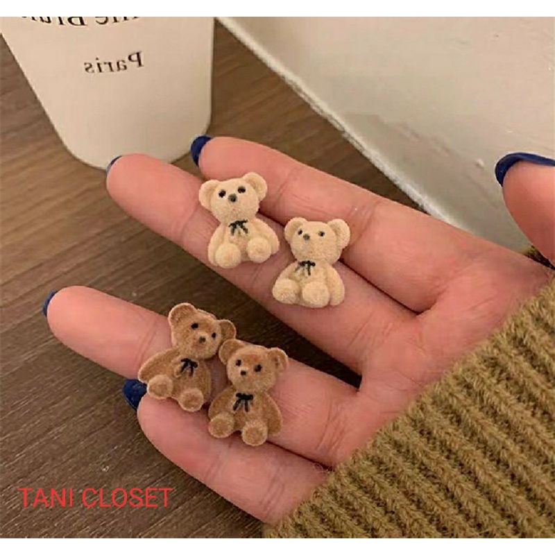 Bông tai Gấu Teddy Lông Nhung