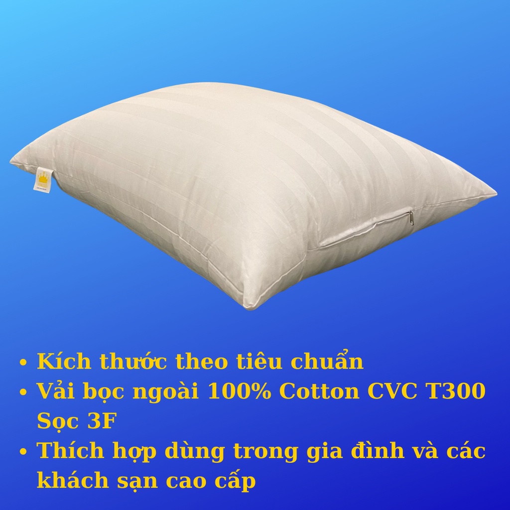 Ruột Gối Nằm Lông Vũ Nhân Tạo Chuẩn Khách Sạn 5 Sao VUA GỐI Deluxe Pillow Êm Ái, Kháng Khuẩn, Ngủ Ngon - FULL SIZE