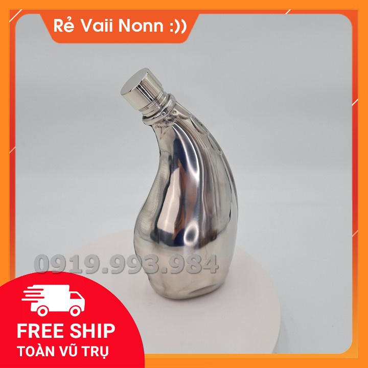 Bình inox đựng rươu tù và mang phong cách mông cổ 1,5 lít bao gồm túi đựng bình tặng phễu