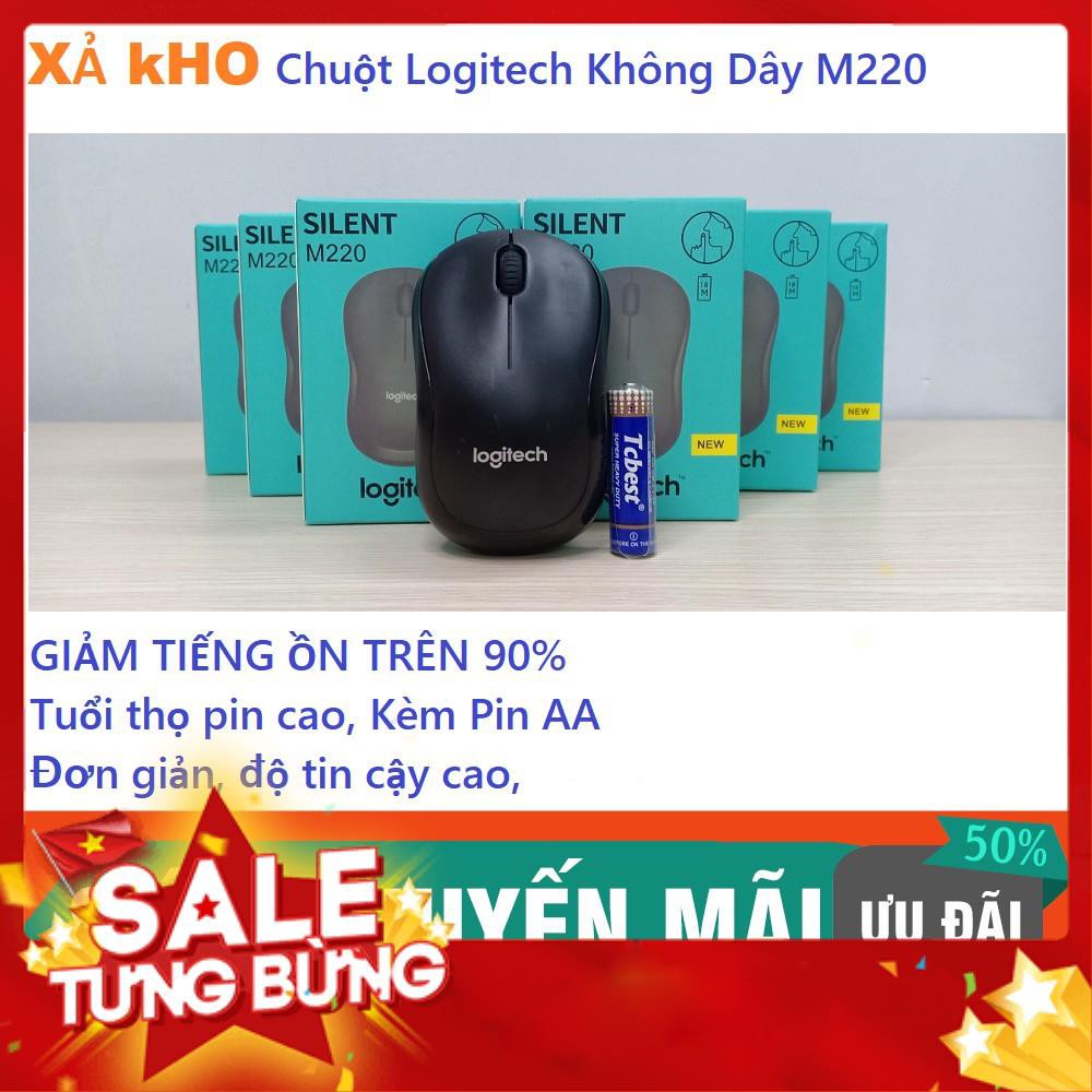 [THANH LÝ] GIÁ RẺ Chuột Không Dây Logitech M220 Silent_ Không Tiếng Ồn_ Kèm Pin AA