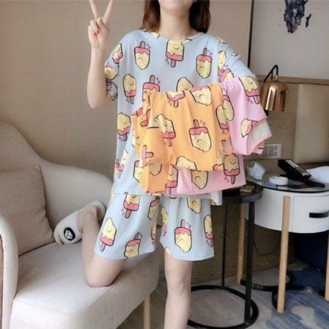 Bộ mặc nhà, bộ ngủ cotton hình ngộ nghĩnh | BigBuy360 - bigbuy360.vn