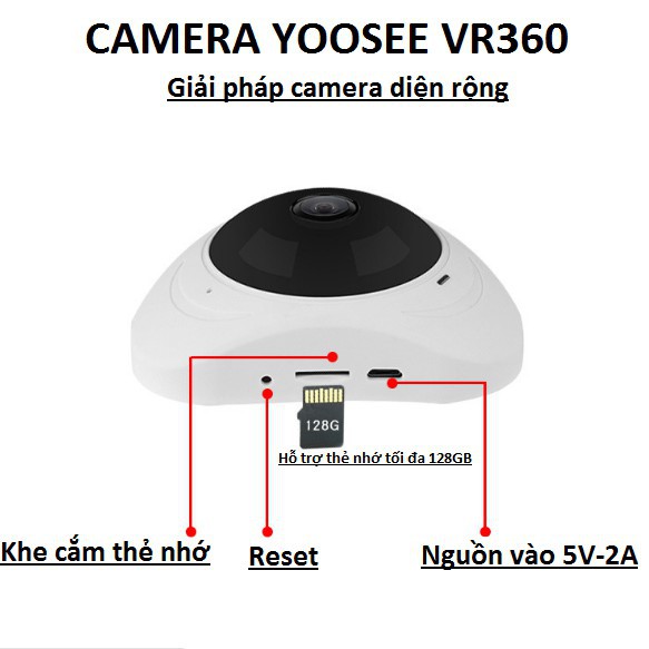 Camera Wifi YOOSEE VR360 - ốp trần mini có hồng ngoại