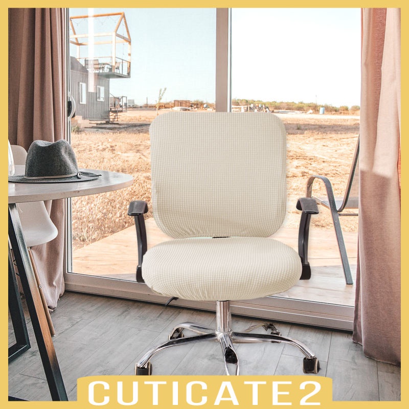 Vỏ Bọc Ghế Ngồi Văn Phòng Chất Liệu Co Giãn Màu Xanh Dương Đậm In Chữ Cuticate2