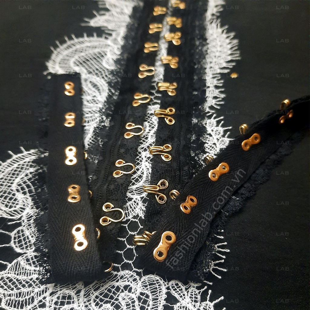 Dây móc cài dải liền móc đồng viền ren  #0202