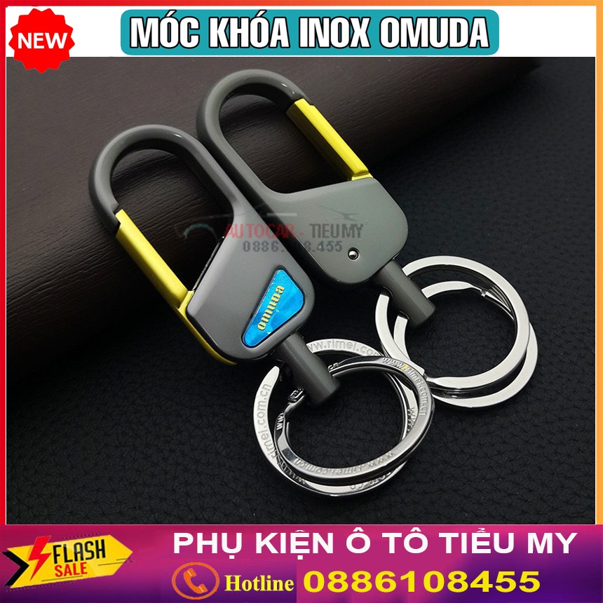 Móc Khoá Xe Máy Ô Tô OMUDA 8014, Móc Khóa Đa Năng Có Chốt Móc Đĩa Quần Inox Cao Cấp, Độ Bền Cao, Tinh Xảo Sắc Nét