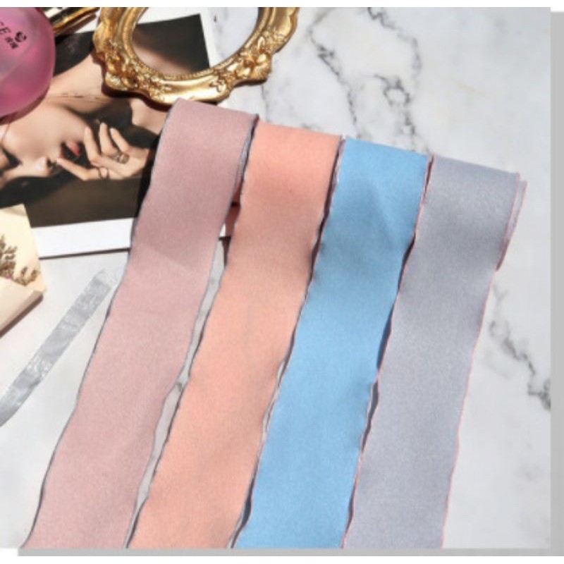 Ruy băng vải có viền kích cỡ 4cm làm phụ kiện handmade