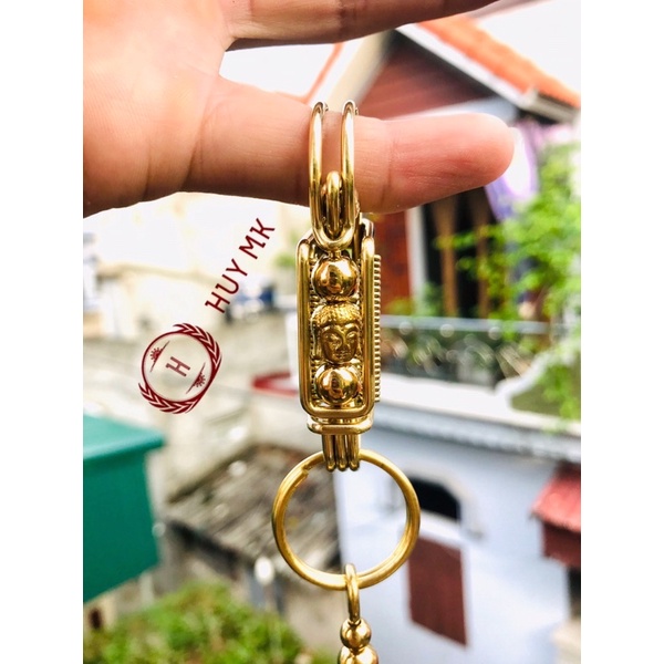 Móc khoá thủ công phật vàng