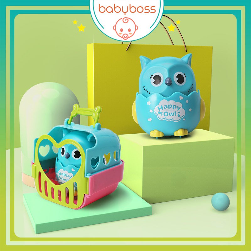 Đồ chơi vui nhộn chim cú có lồng đáng yêu cho bé chạy dây cót - babyboss