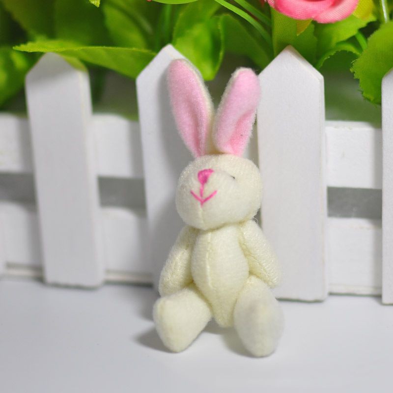Thỏ nhồi bông mini 7.5cm chuyên dụng cho trang trí tiệc cưới