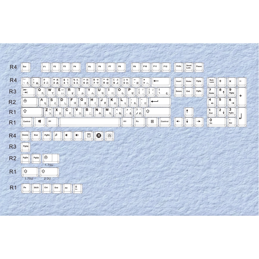 Keycap Minimalist Song Ngữ Anh Nhật PBT Cherry 125 Nút Dành Cho Bàn Phím Cơ