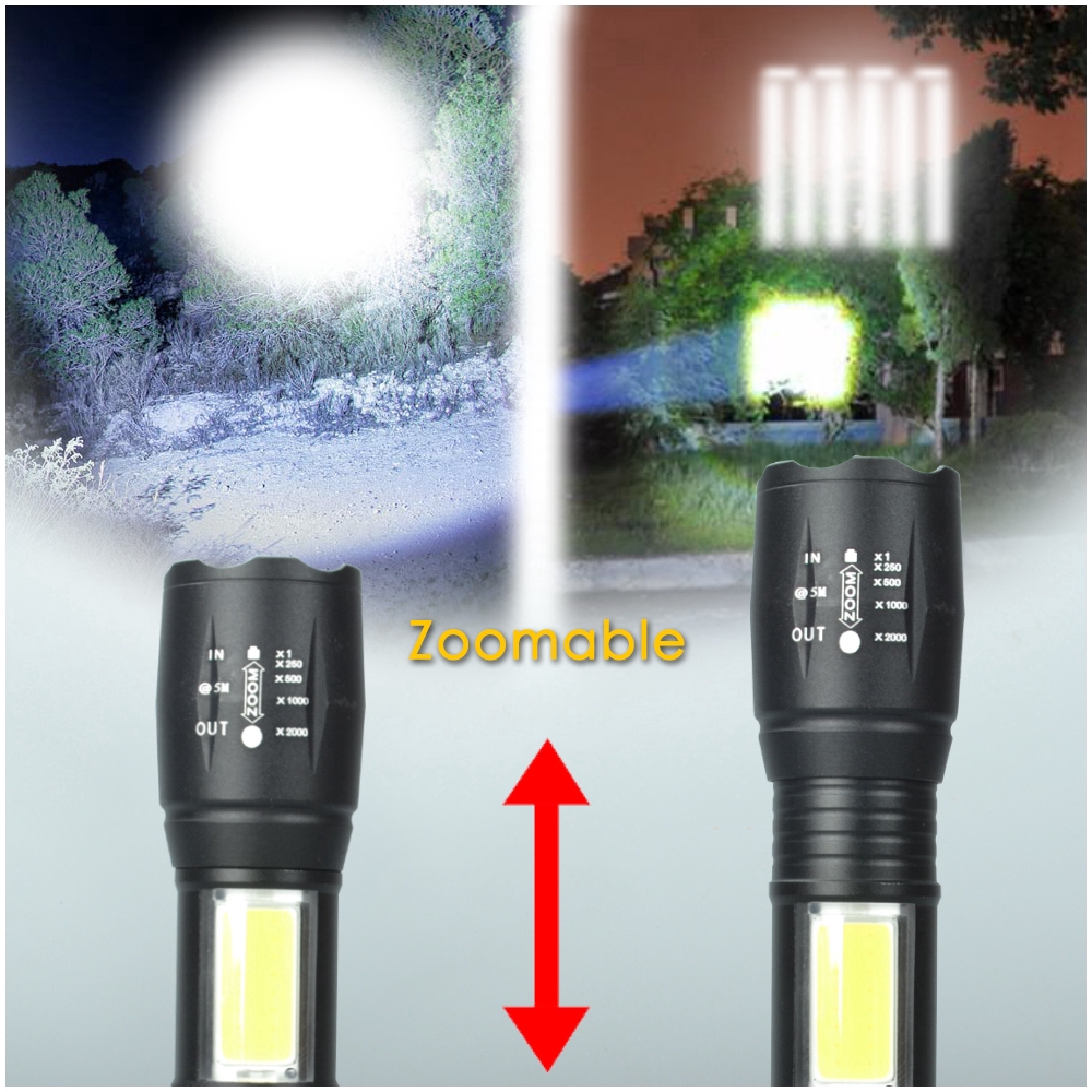 Đèn pin led có thể sạc COB T6 tiện dụng