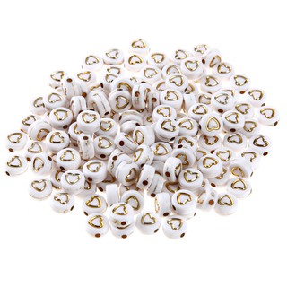 100 Chiếc Hình Trái Tim Hạt Acrylic Khoảng Cách Hạt Quyến Rũ Vòng Tay Vòng Cổ Để Trang Sức Làm DIY