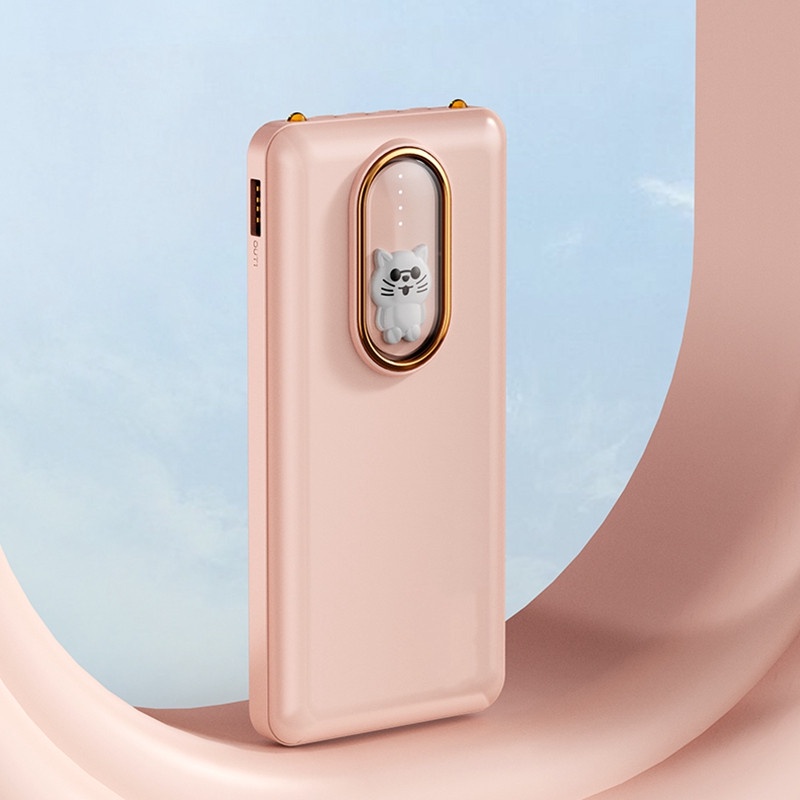 Pin Sạc Dự Phòng DX122 20000mAh Dung Lượng Lớn Thiết Kế Dễ Thương Với 4 Dây Cáp Sạc Tiện Dụng