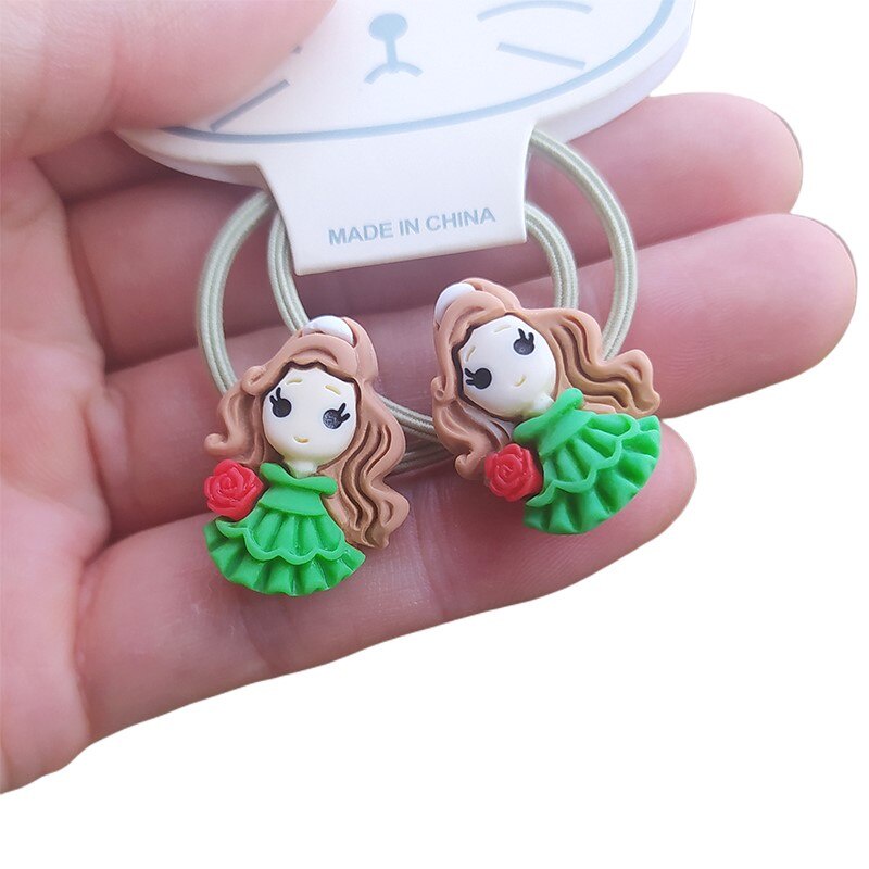 Set 2 dây buộc tóc co giãn kiểu công chúa dễ thương cho bé gái