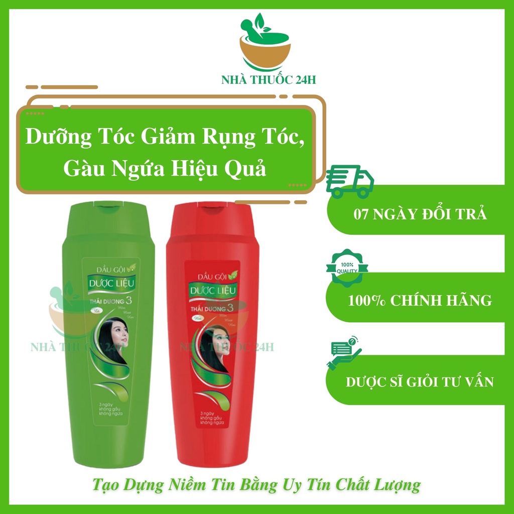 Dầu Gội Thái Dương 3 Dược Liệu Thảo Dược Thiên Nhiên, Dưỡng Tóc Giảm Rụng Tóc, Gàu Ngứa Hiệu Quả