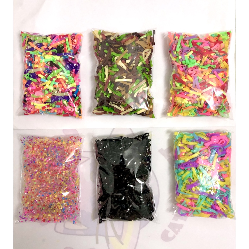 Túi 100g Thun Cột Tóc Nhiều Màu, Thun Thái Siêu Bền Co Giản Tốt HOT TREND PKTL0424