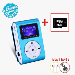Máy nghe nhạc tặng thẻ nhớ, tai nghe và dây sạc-MINI có màn hình