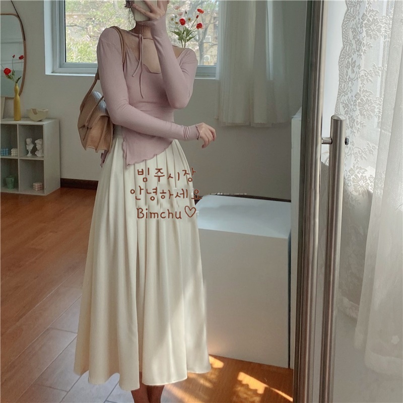 Áo Len Mỏng Dài Tay Xẻ Tà Nữ Tính Chất Mềm Mại Phong Cách Hàn Quốc - S65 | BigBuy360 - bigbuy360.vn