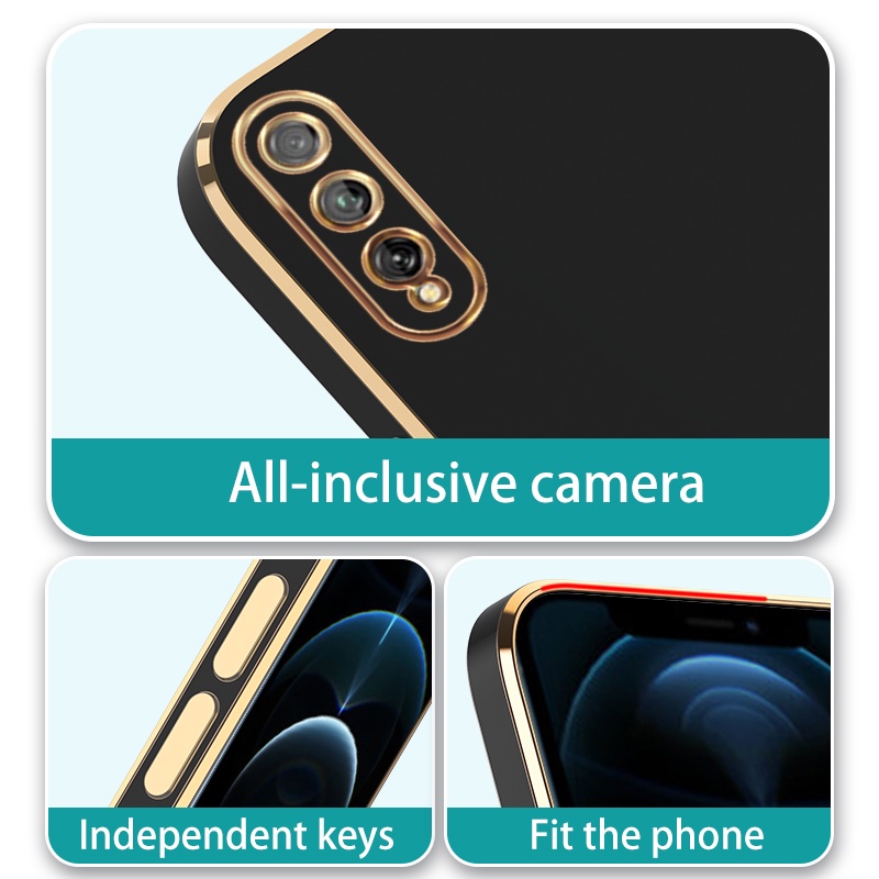 Ốp Điện Thoại Silicon Mạ Vàng Cho Samsung Galaxy A50 A51 A52 A71 A72 2018