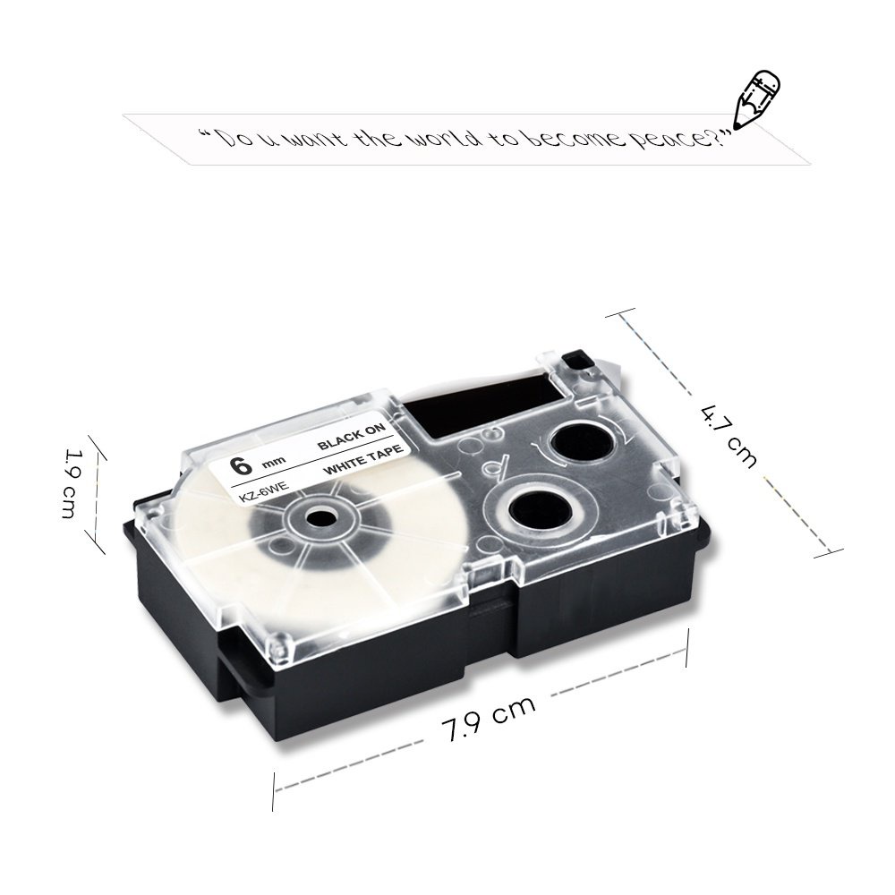 Băng Keo Dán Nhãn Casio XR-6WE 6mm 6Mmx8M xr6we KL-60 KL-120 KL-100 KL-820