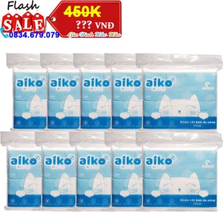 Combo 10 gói khăn vải khô đa năng aiko x 300g