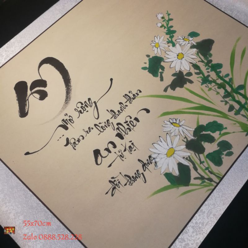 Tranh thư pháp chữ An đẹp 55x70cm