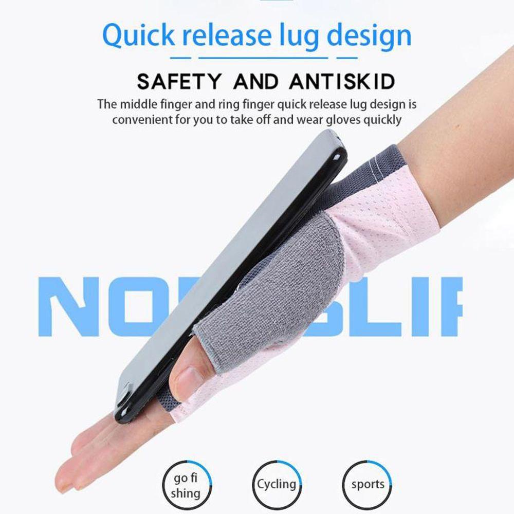 Healmeyou găng tay nửa ngón sốc-hấp thụ thiết bị đi xe đạp ngoài trời silicone chống nắng găng tay màn hình cảm ứng không ngón
