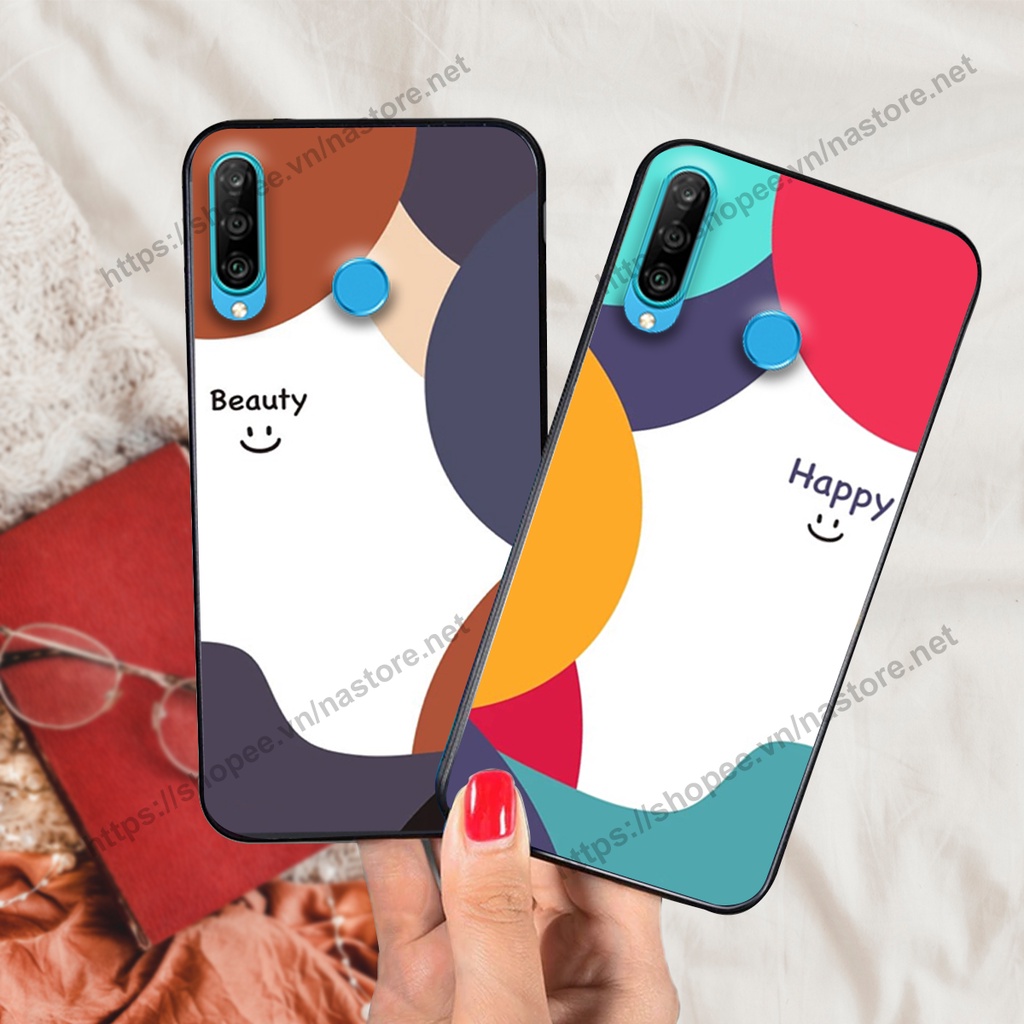 Ốp lưng Huawei Nova 4e / P30 Lite mặt cười, họa tiết caro đơn giản đẹp cute