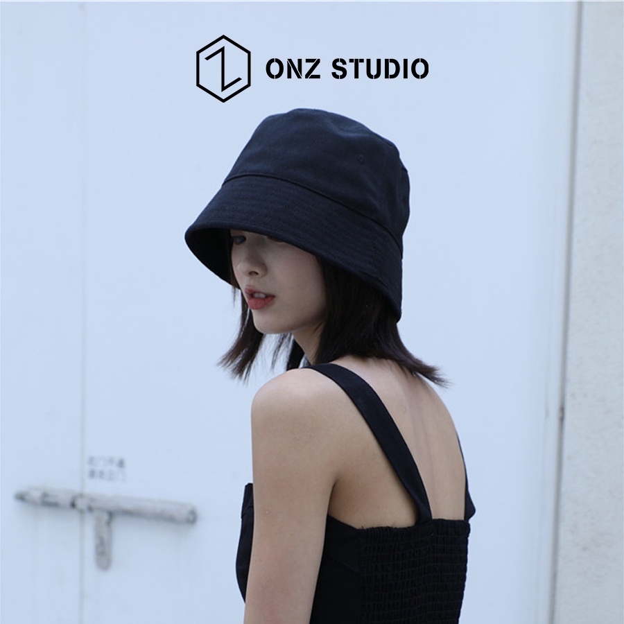 Nón bucket ONZ STUDIO cotton dày dặn - Mũ xô nam nữ cotton vành cụp phong cách Ulzzang Hàn Quốc MB04