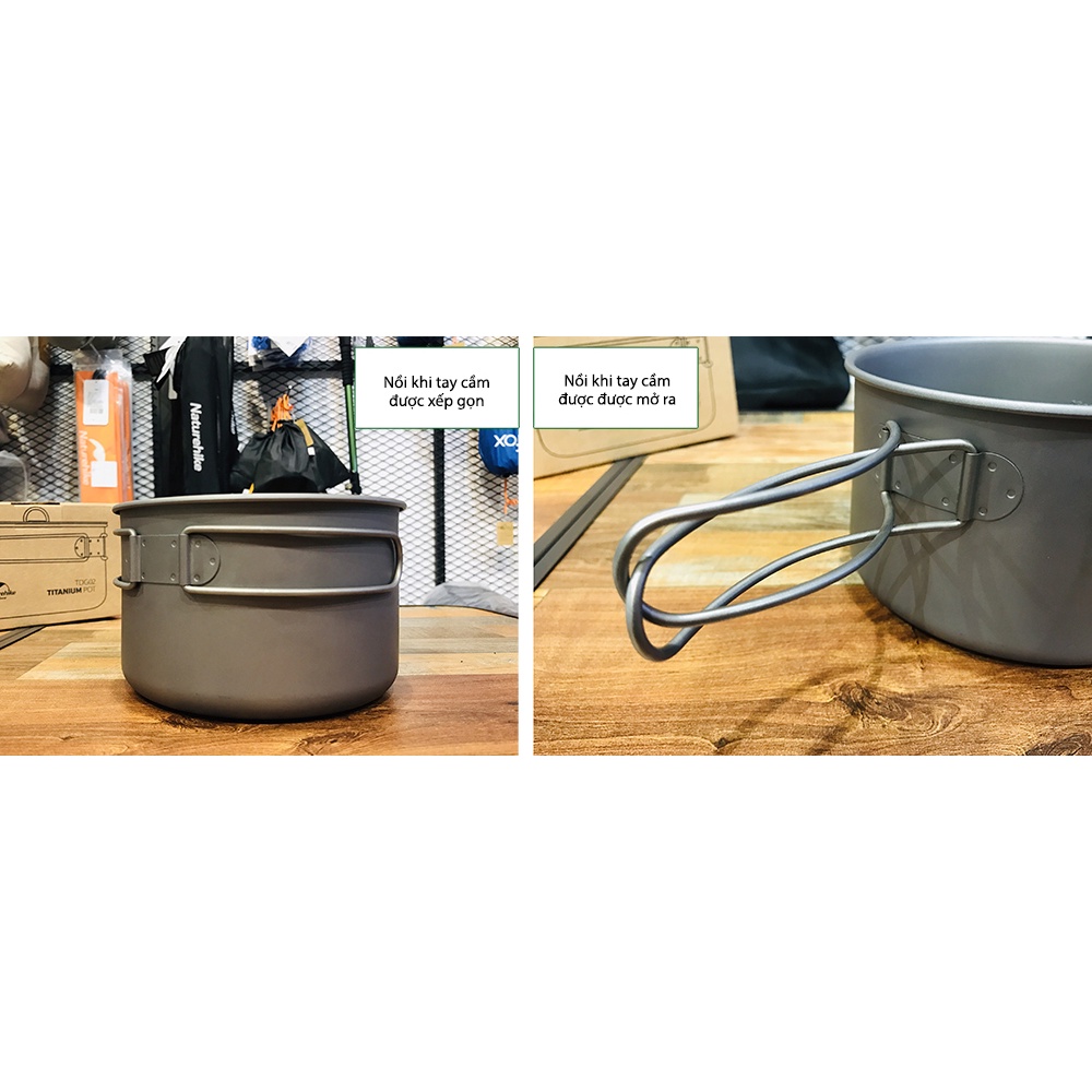 NỒI TITANIUM DÃ NGOẠI TI POT 1300ML NATUREHIKE TDG01/02 NH18T101