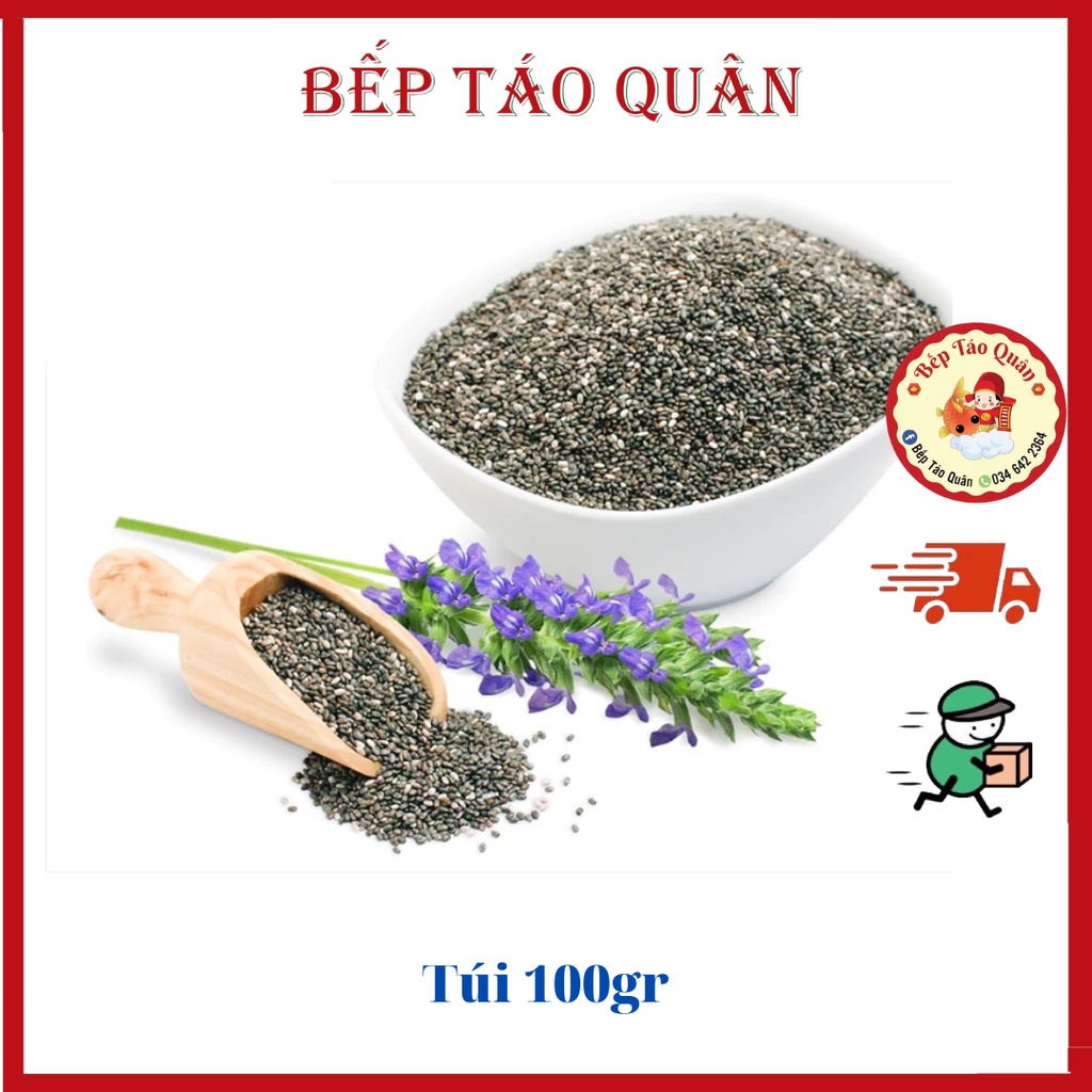 Hạt Chia Úc Túi 100gram Tác Dụng Giảm Cân - Ăn Kiêng Chuẩn Organic Chất Lượng Sạch Đều Đẹp