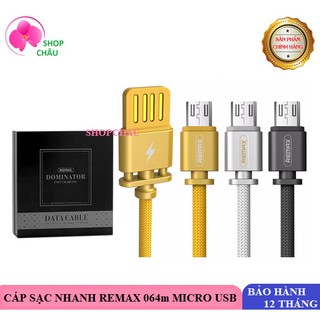 Cáp sạc cao cấp remax rc 064m micro usb chính hãng chống đứt, chống rối